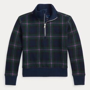 Polo Ralph Lauren Toddler Girls Plaid Double-Knit Quarter-Zip Pullover - 4/4T